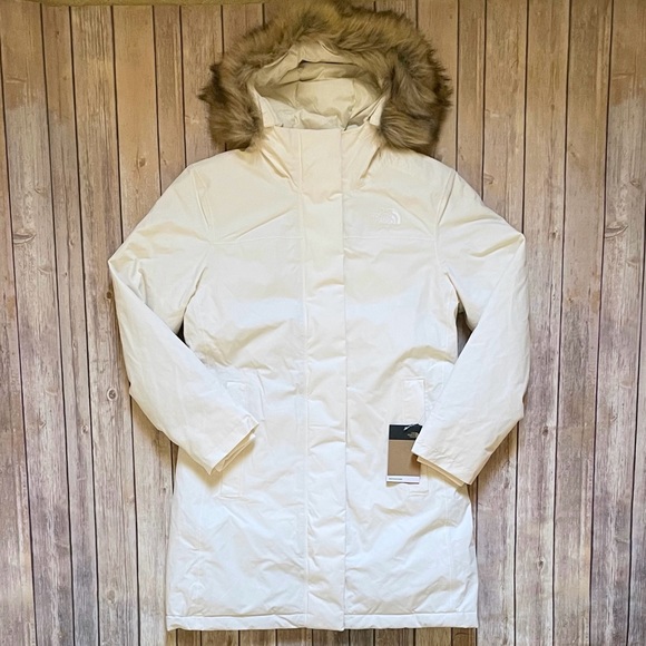 The North Face Women’s Arctic Parka Waterproof Coat In Gardenia White - Picture 2 of 9